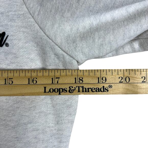 Vintage Harley Davidson Fur Trim Zip Hoodie M Gray Felted Logo Y2K Tattoo Style - Picture 16 of 16